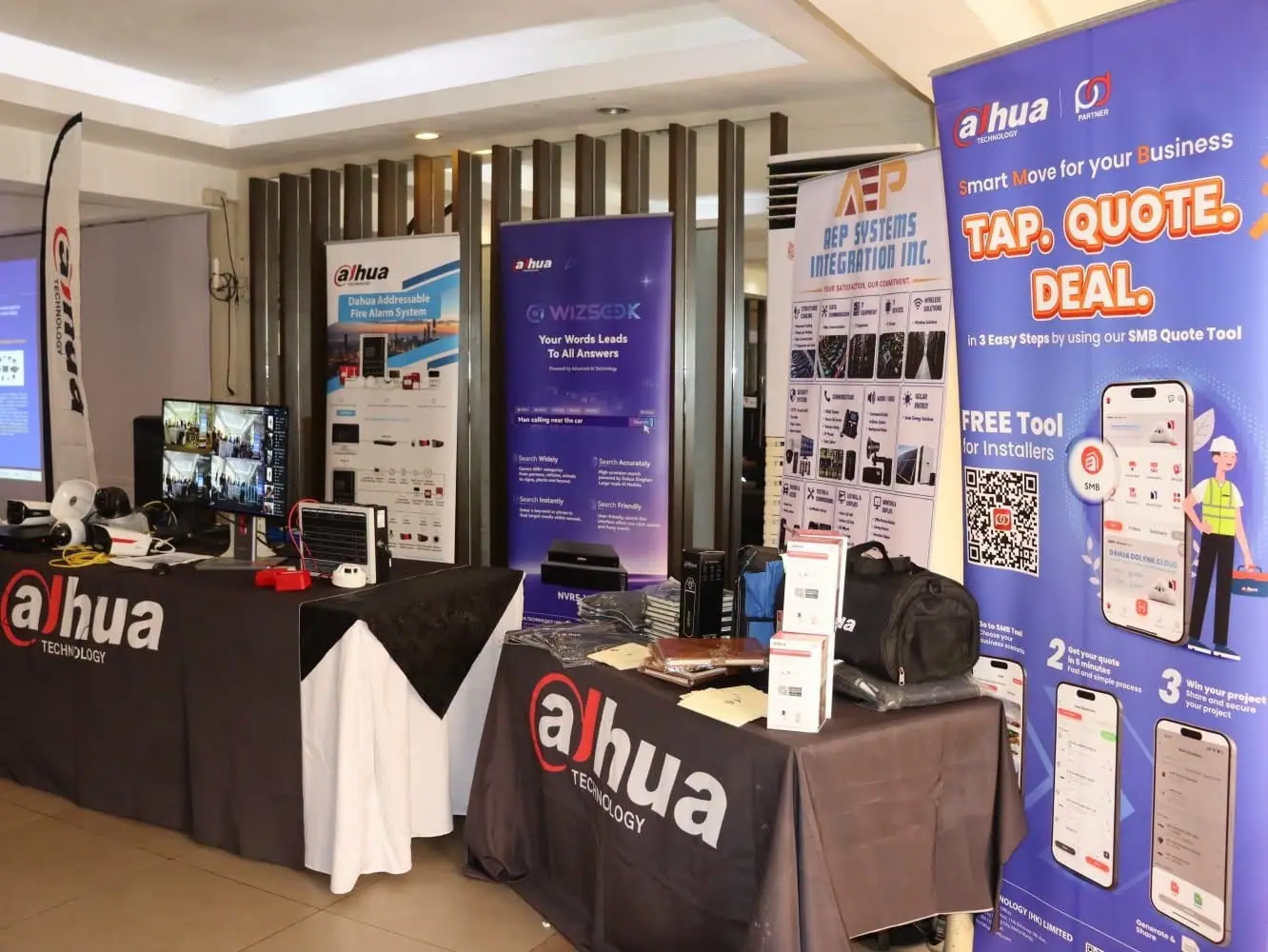 Dahua and AEP display booth at the partner event