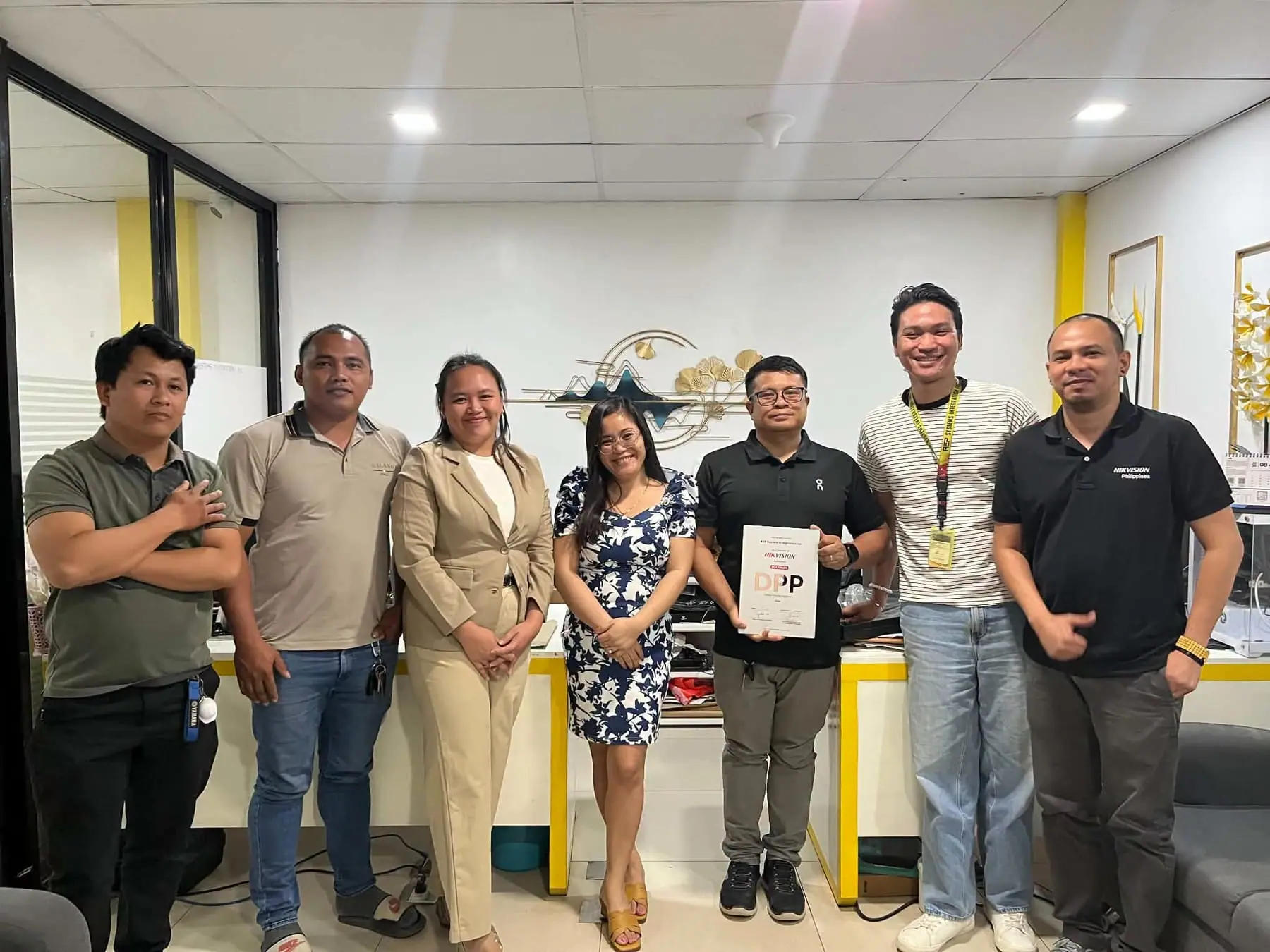 AEP team with the Hikvision Platinum Dealer Partner certificate
