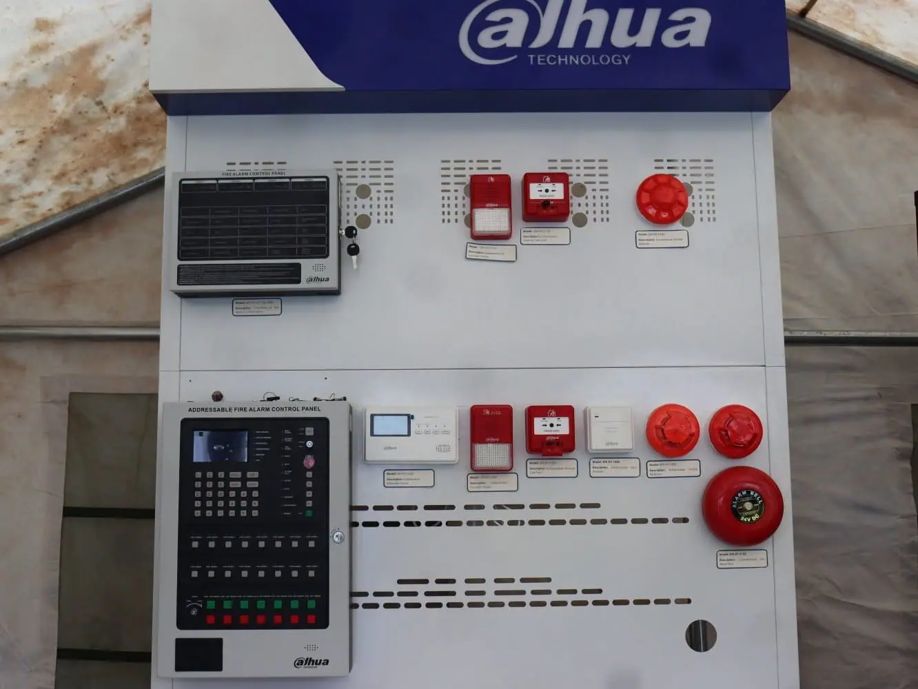Fire detection and alarm demonstration panel at the AEP booth