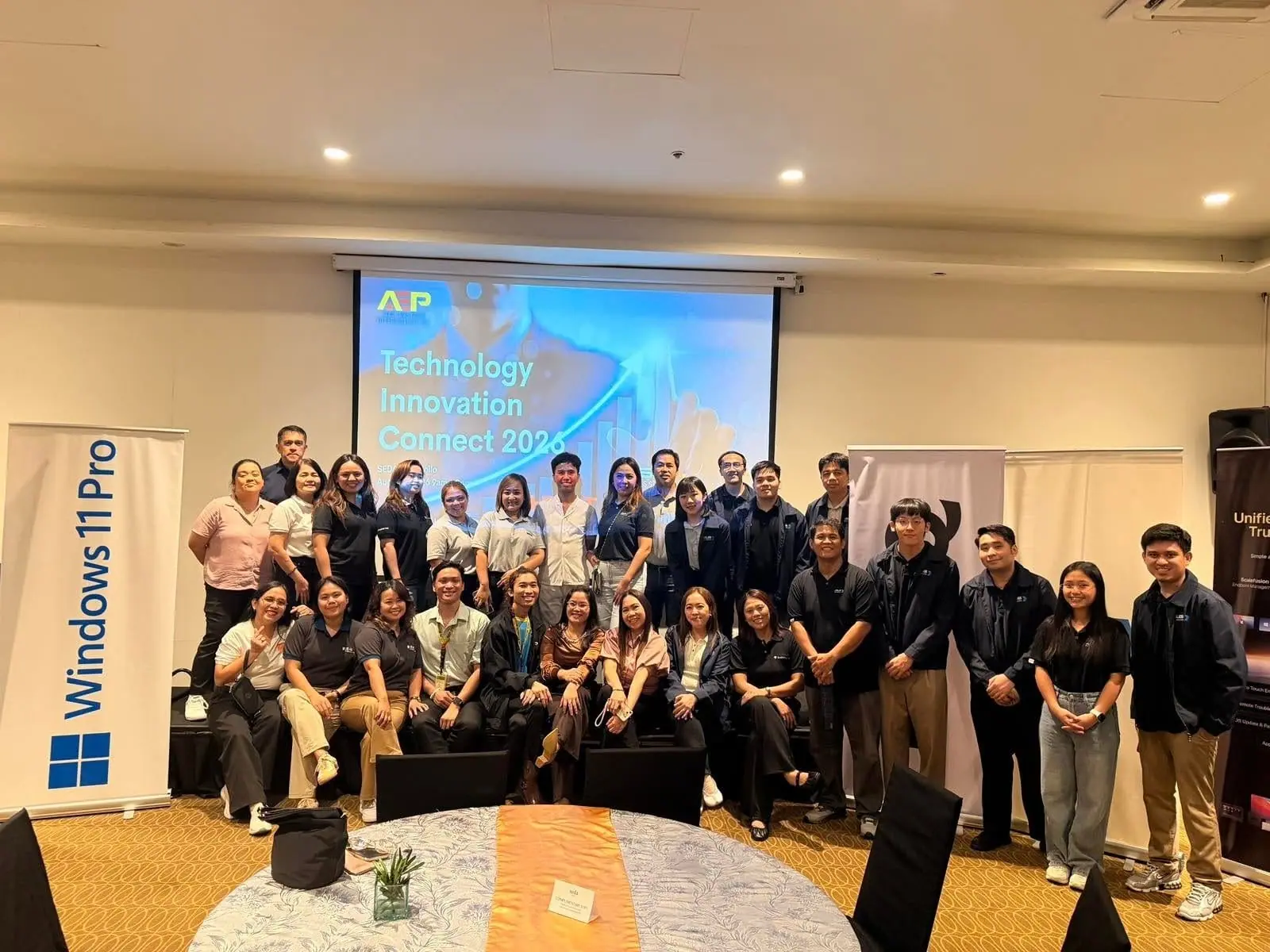 Group photo of attendees at the TDI × AEP event